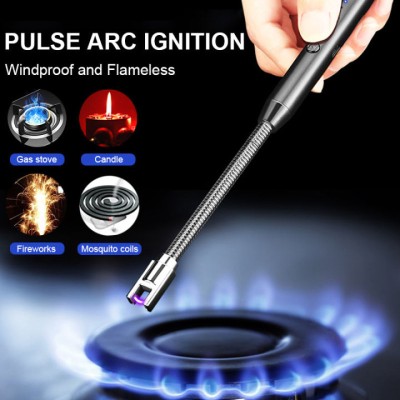 Long Neck Rechargeable Arc Lighter - (Windproof and Flameless)