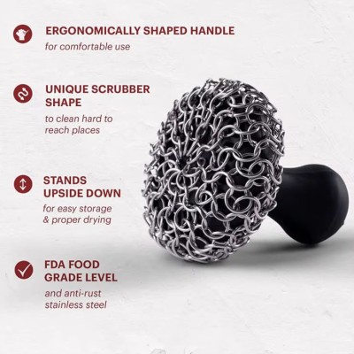 Plastic Handle Stainless Steel Pan Cleaning Brush